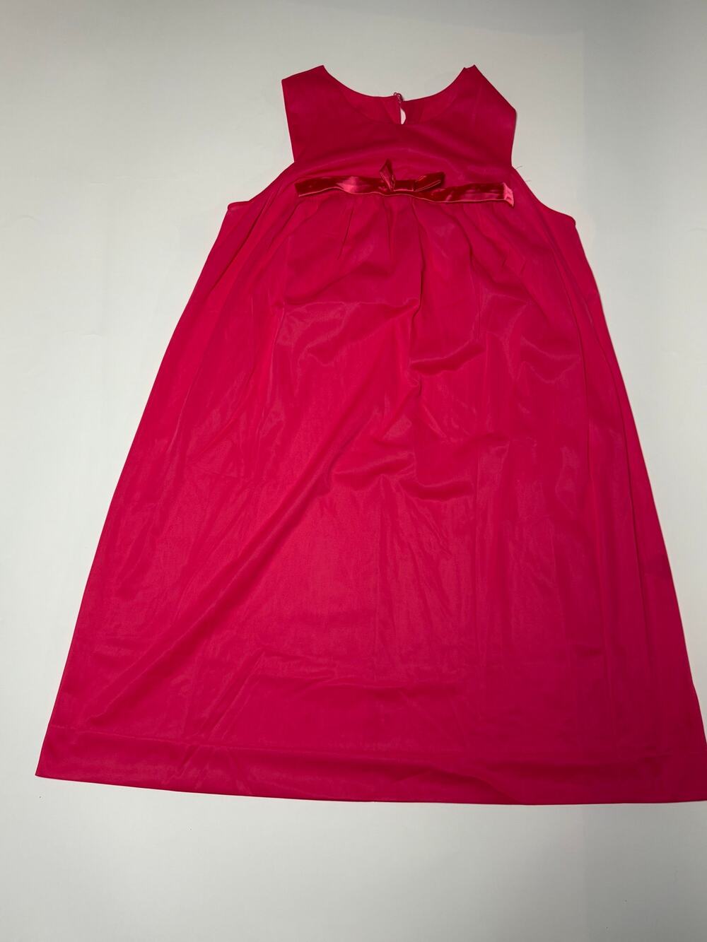 Hot Pink Sleeveless Empire Waist Party Dress Bow Detail